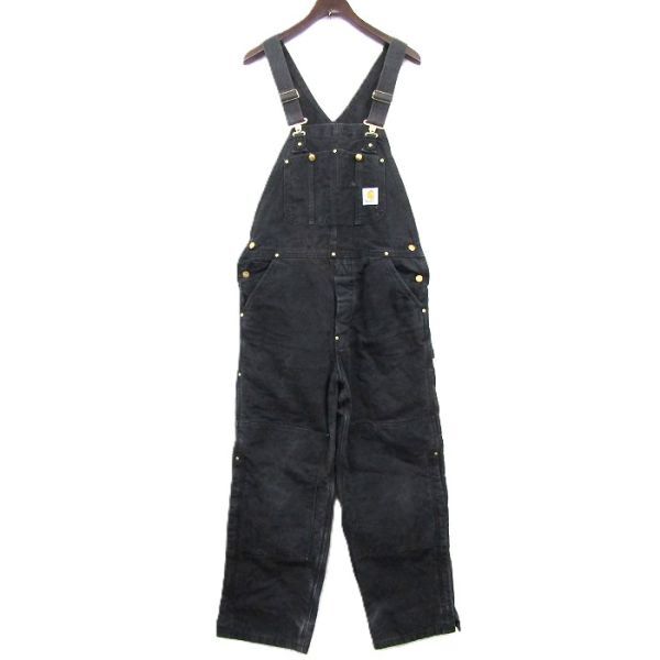 ★USA製★ サイズ W36L30 carhartt ダック地 オーバーオール サロペット ワーク ペインター ダブルニー カーハート 古着 ビンテージ 5N1802_画像1