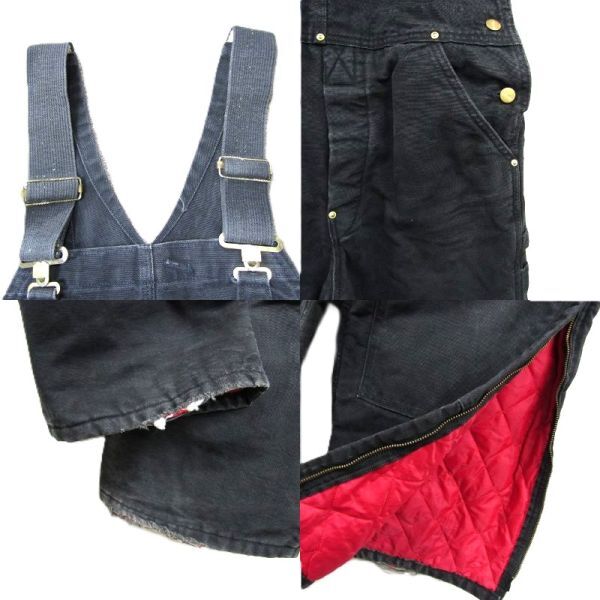 ★USA製★ サイズ W36L30 carhartt ダック地 オーバーオール サロペット ワーク ペインター ダブルニー カーハート 古着 ビンテージ 5N1802_画像4