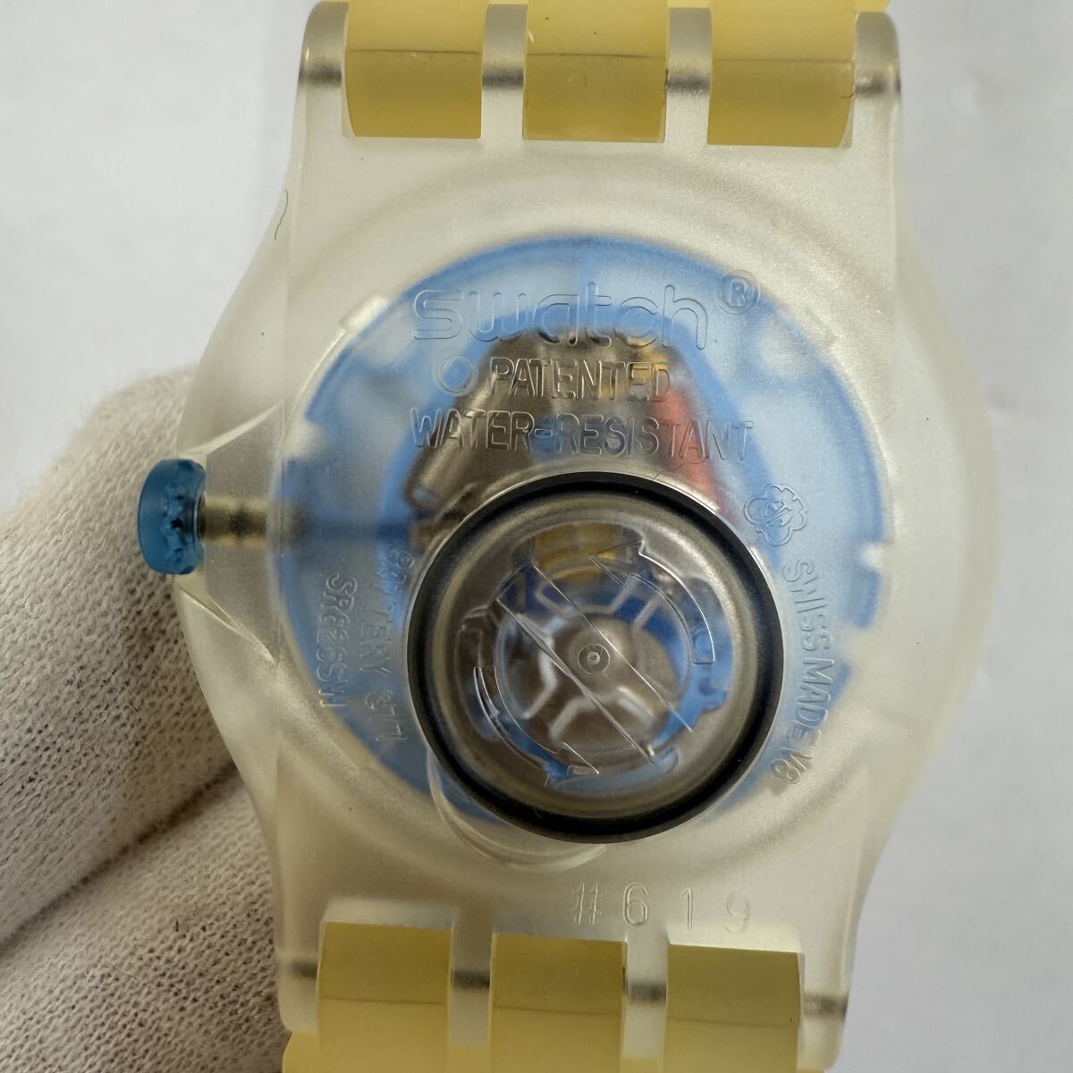 ▽1円〜 Swatch スウォッチ Blue Man Group ブルーマン・グループ コラボウォッチ SUJK104C クオーツ 腕時計 現状不動品 KB2629_画像5