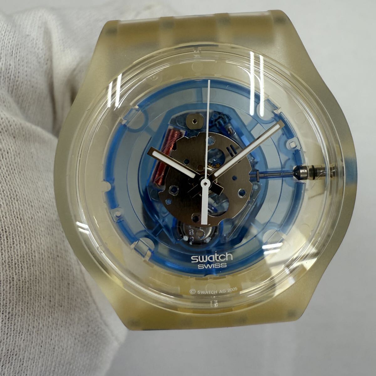 ▽1円〜 Swatch スウォッチ Blue Man Group ブルーマン・グループ コラボウォッチ SUJK104C クオーツ 腕時計 現状不動品 KB2629_画像10