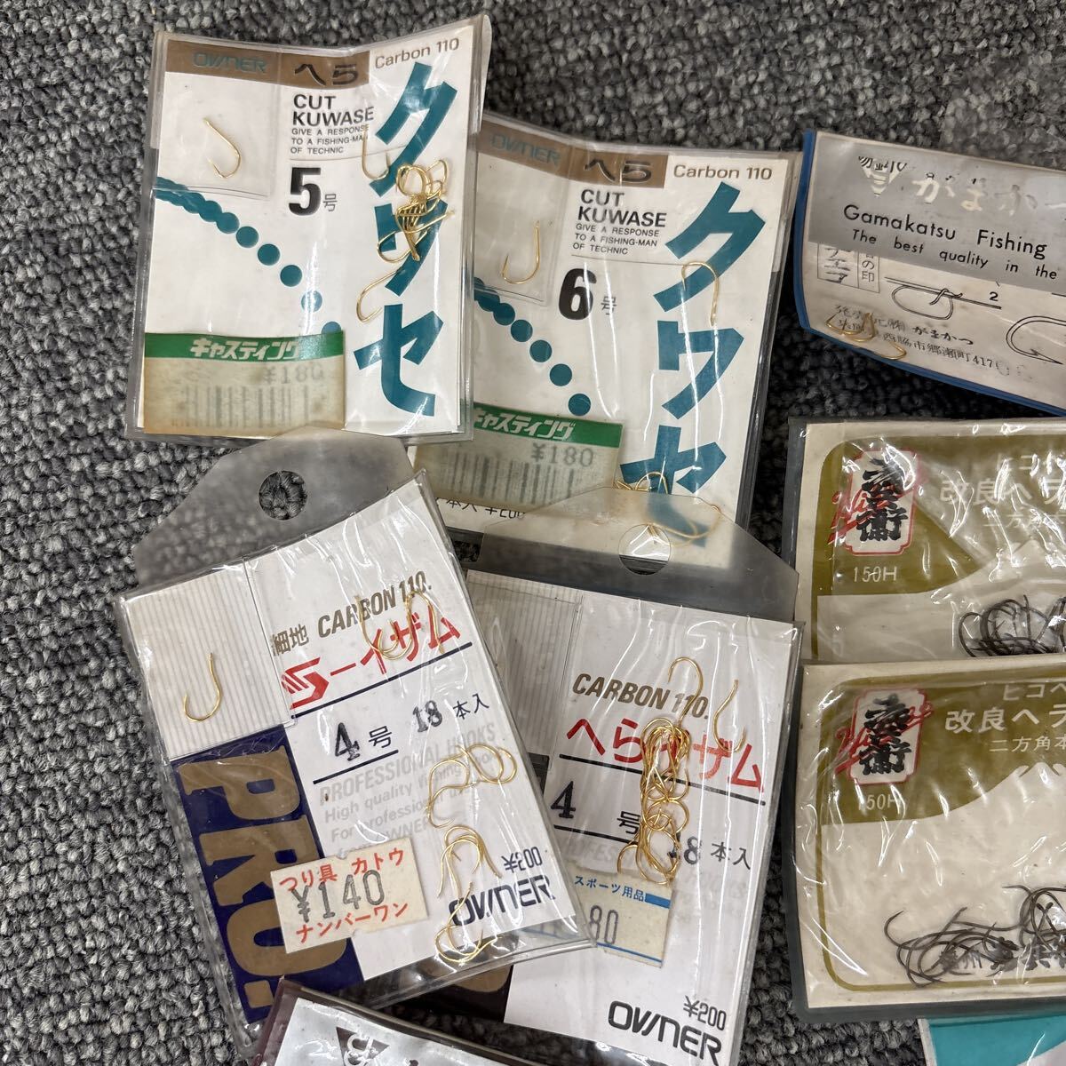 ●1円スタート●ヘラ釣り用 釣り糸 釣り針 まとめ売り ライン 鉤 がまかつ 他 ※詳細お写真にて 釣具 釣り小物 釣り用品 HS7032_画像2