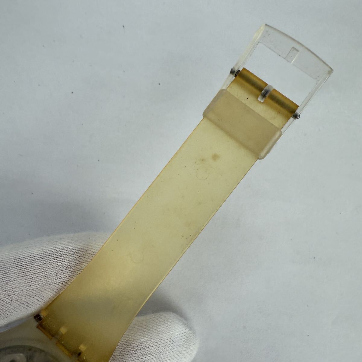 ▽1円〜 Swatch スウォッチ　Transparent トランスペアレント GK209 スケルトン 腕時計 クオーツ 現状不動品 KB2726_画像5