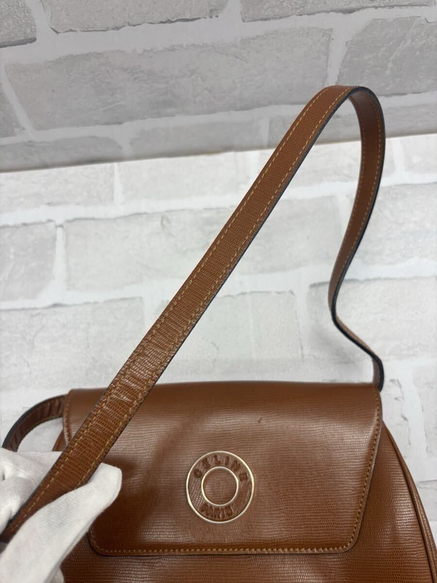 ◎1円スタート◎ CELINE セリーヌ ショルダーバッグ ブラウン系 保存袋あり レディース TW4021_画像5