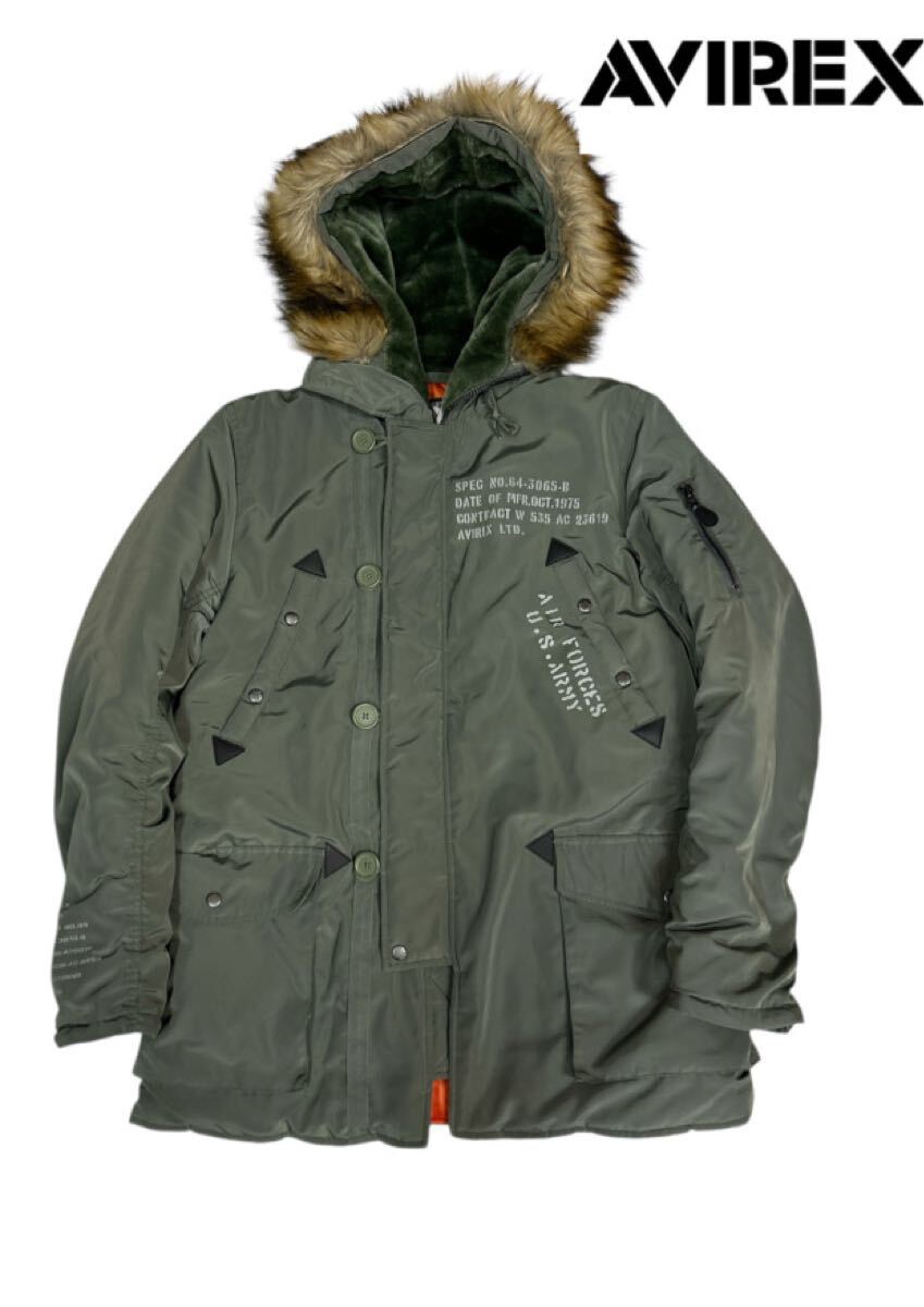アヴィレックス AVIREX フライトジャケット ミリタリージャケット N-3B 中綿 カーキ　XL_画像1