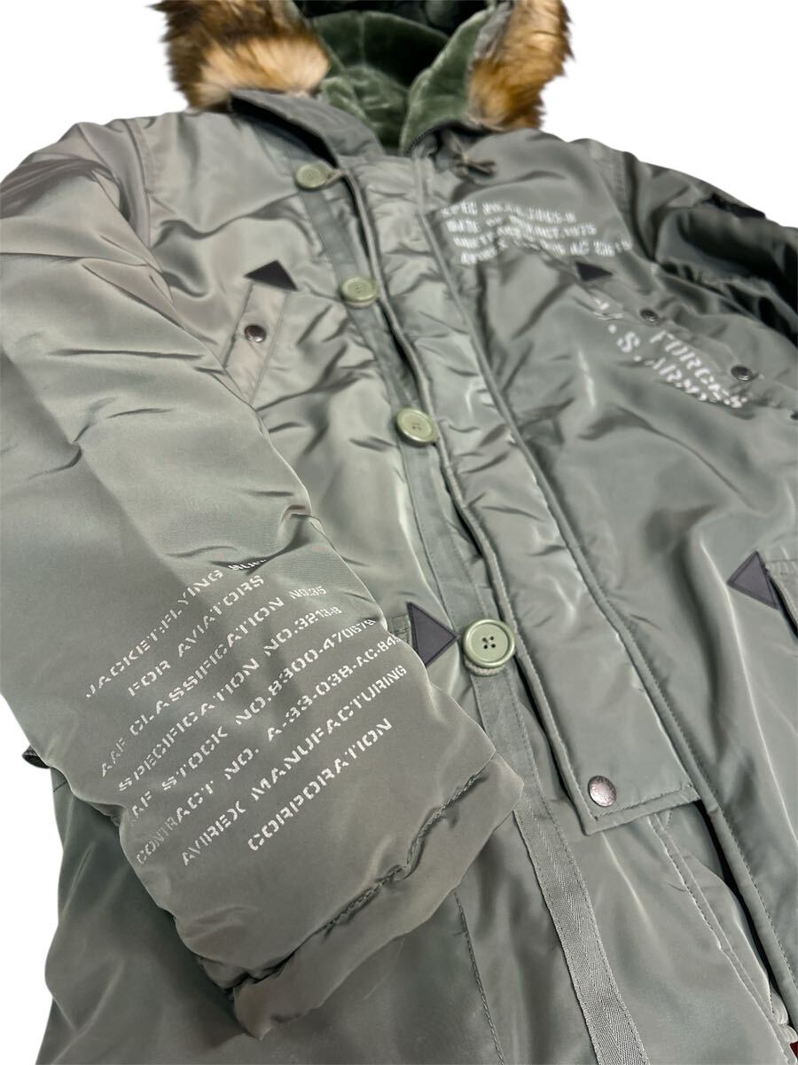 アヴィレックス AVIREX フライトジャケット ミリタリージャケット N-3B 中綿 カーキ　XL_画像2