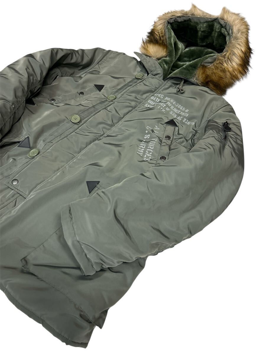 アヴィレックス AVIREX フライトジャケット ミリタリージャケット N-3B 中綿 カーキ　XL_画像4