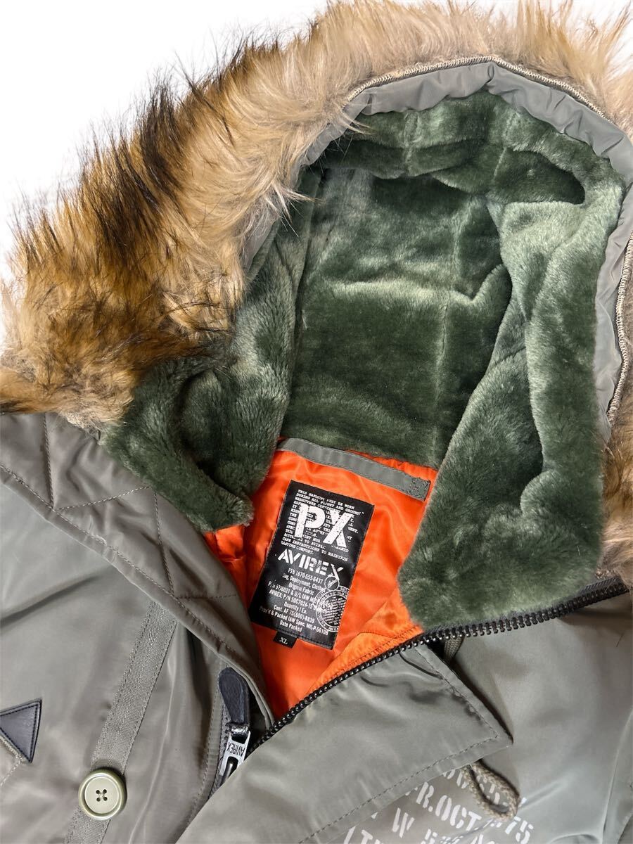アヴィレックス AVIREX フライトジャケット ミリタリージャケット N-3B 中綿 カーキ　XL_画像6