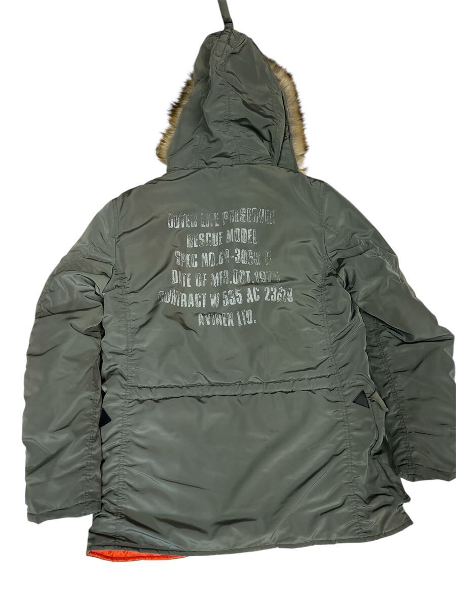 アヴィレックス AVIREX フライトジャケット ミリタリージャケット N-3B 中綿 カーキ　XL_画像7