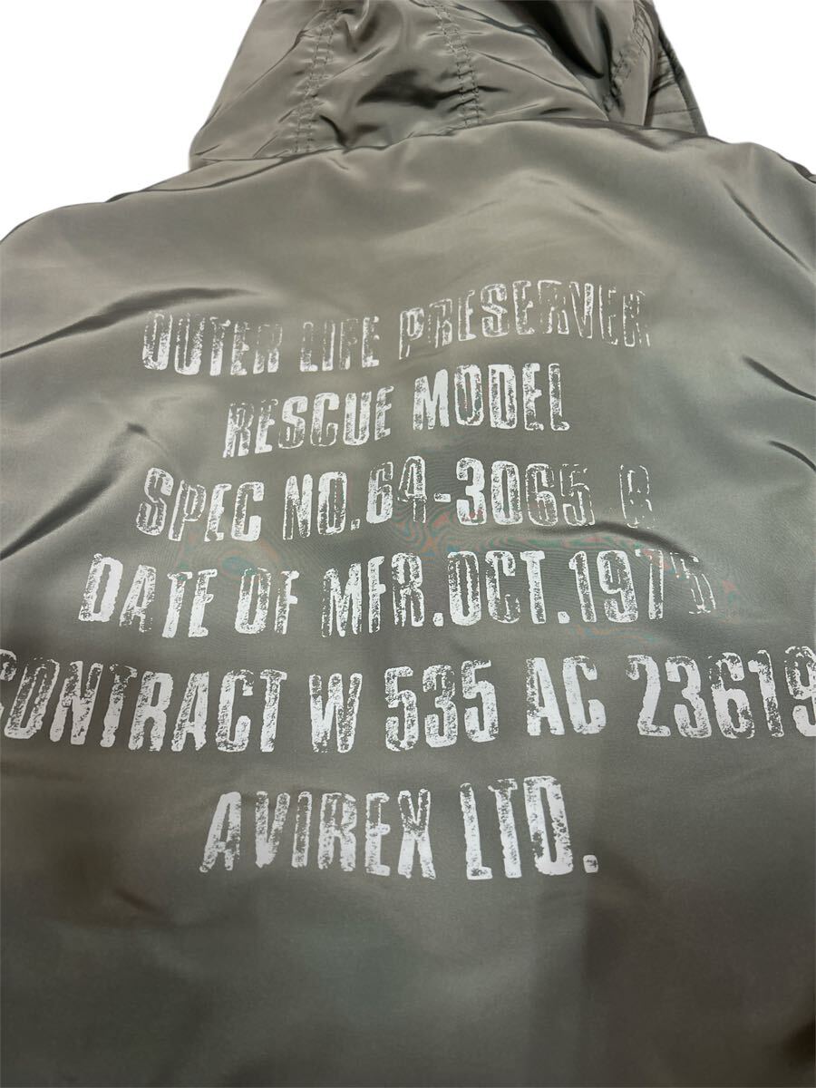 アヴィレックス AVIREX フライトジャケット ミリタリージャケット N-3B 中綿 カーキ　XL_画像8