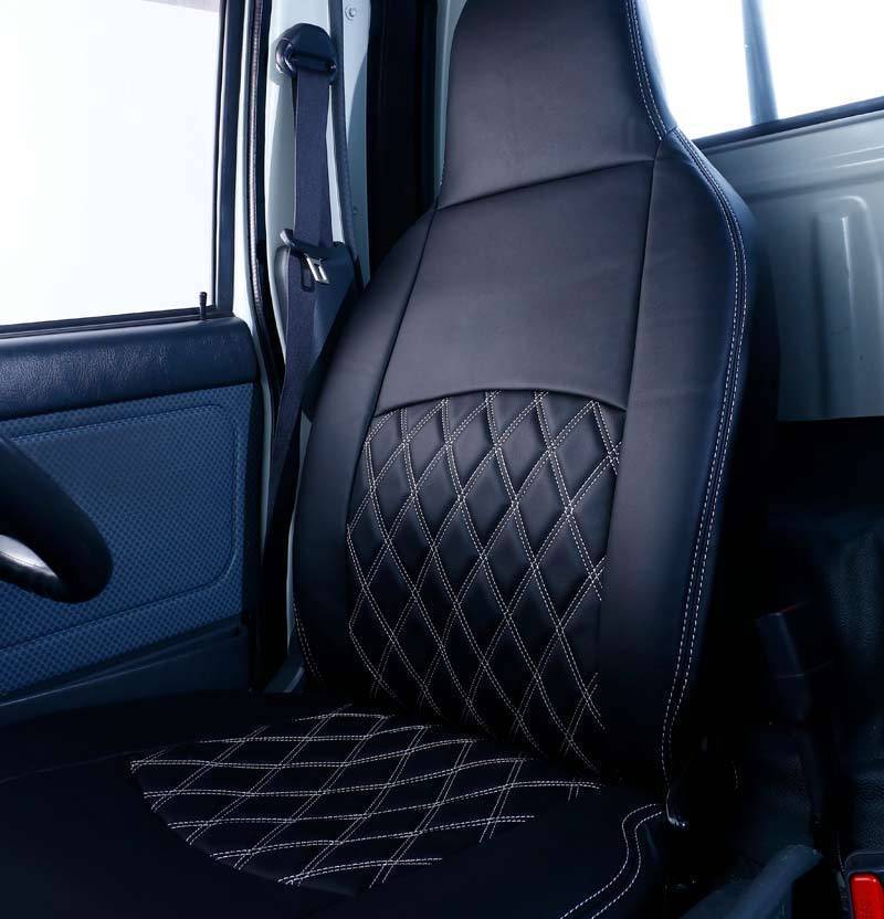 ハイゼットトラック ジャンボ シートカバー 本革調 レッドダイヤキルト (S500P/S510P) 現行型対応_画像2