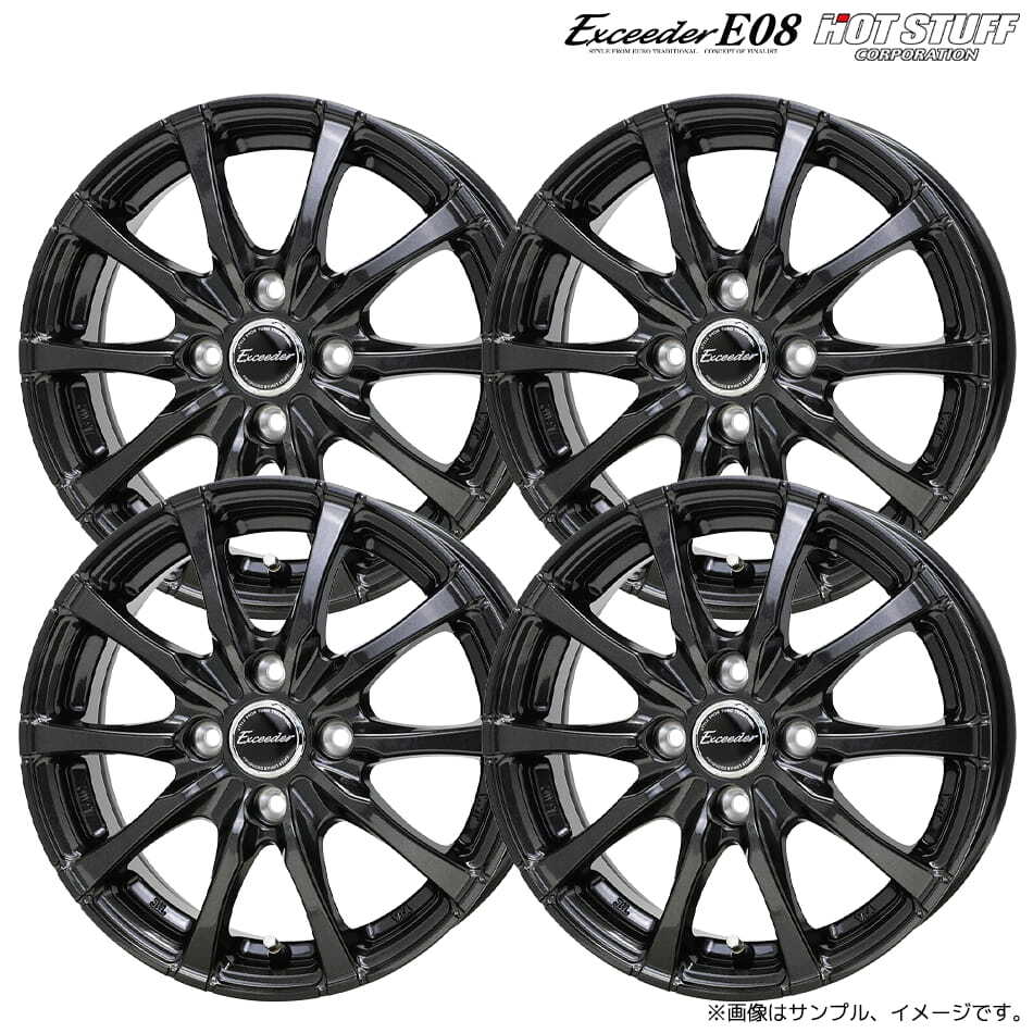 エクシーダー E08 ホイール4本セット 17x6.0J 4H 100 +40 グロスガンメタ(GGM) / 17インチ ホットスタッフ HOT STUFF Exceeder E08_画像1