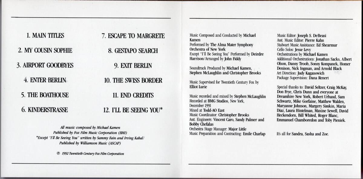 【サントラCD】マイケル・ケイメン「嵐の中で輝いて」マイケル・ダグラス＊メラニー・グリフィス＊1992年＊USA盤＊良品＊MICHAEL KAMEN_画像5