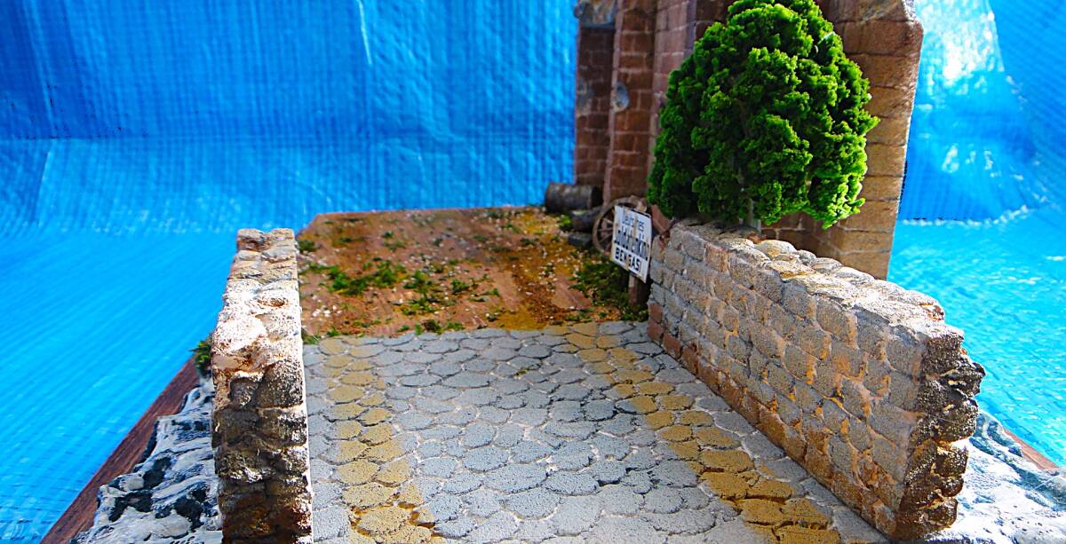 1/35 (ネコと廃墟と石橋)　ベース台　完成品 ミリタリー　ジオラマ_画像4