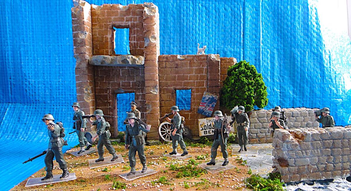 1/35 (ネコと廃墟と石橋)　ベース台　完成品 ミリタリー　ジオラマ_画像7
