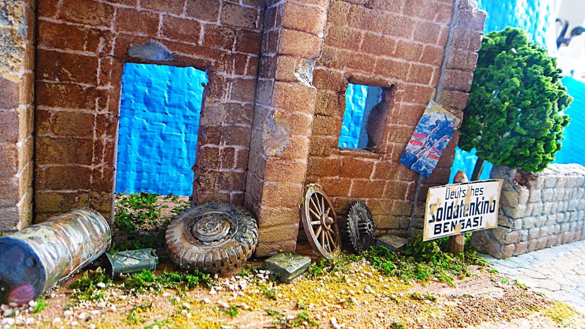 1/35 (ネコと廃墟と石橋)　ベース台　完成品 ミリタリー　ジオラマ_画像10