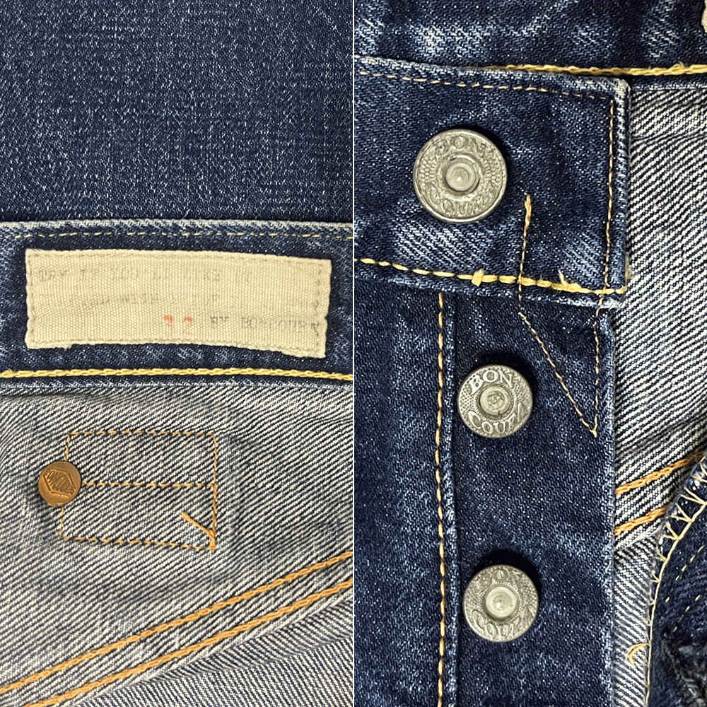 W32 BONCOURA ボンクラ シンチバック デニムパンツ ジーンズ バックルバック ビンテージ 30s 40s レプリカ 日本製 cinch back 501XX_画像7