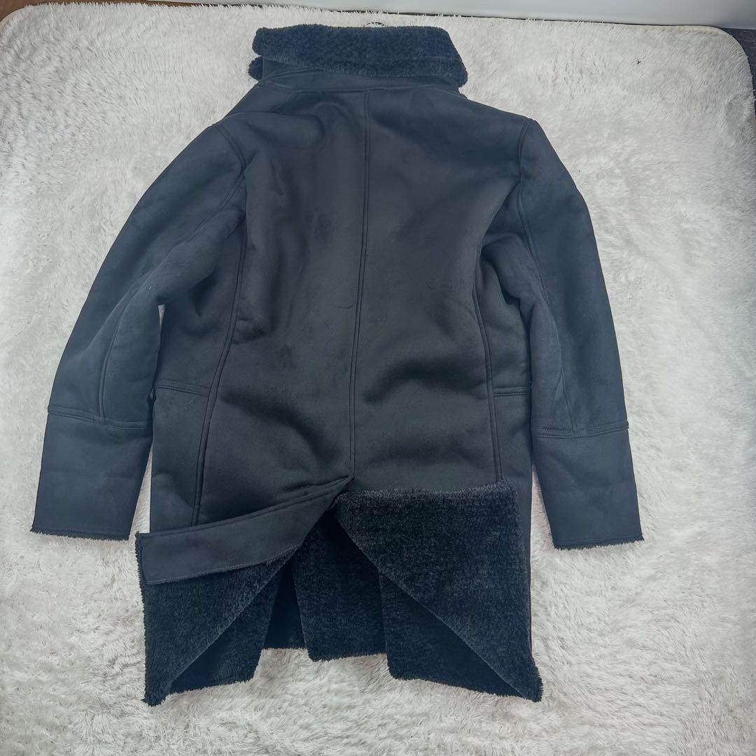 美品 ザラ ZARA ロングコート ムートン 黒 ブラック XL ファー アウター 大きいサイズ メンズ 通勤 通学 キャンバス　キャンパス_画像5