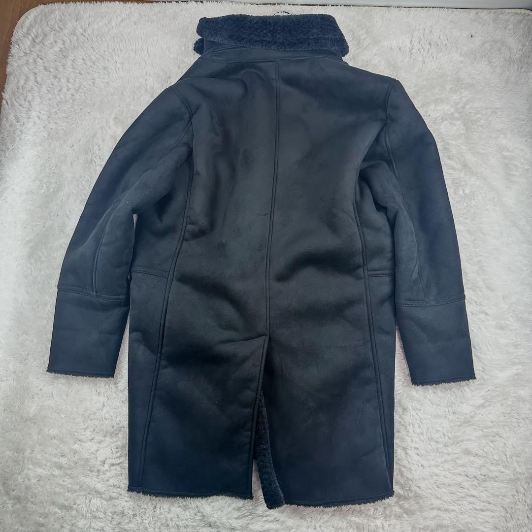 美品 ザラ ZARA ロングコート ムートン 黒 ブラック XL ファー アウター 大きいサイズ メンズ 通勤 通学 キャンバス　キャンパス_画像7