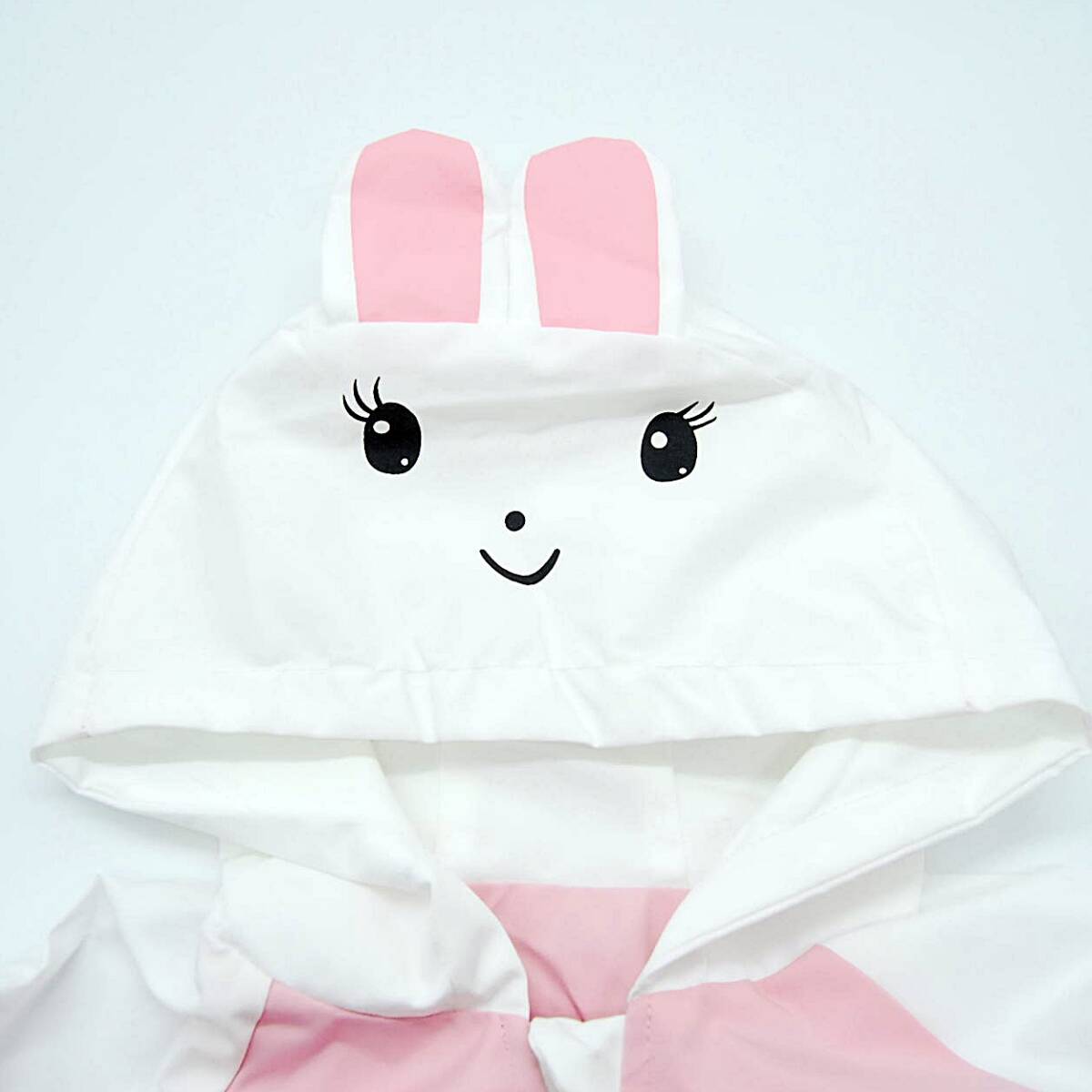 【送料無料】新品 キッズ うさちゃん パーカー ジャケット 100cm 女の子用 フード付 子供服 ウィンドブレーカー アウター ピンク うさぎ_画像7