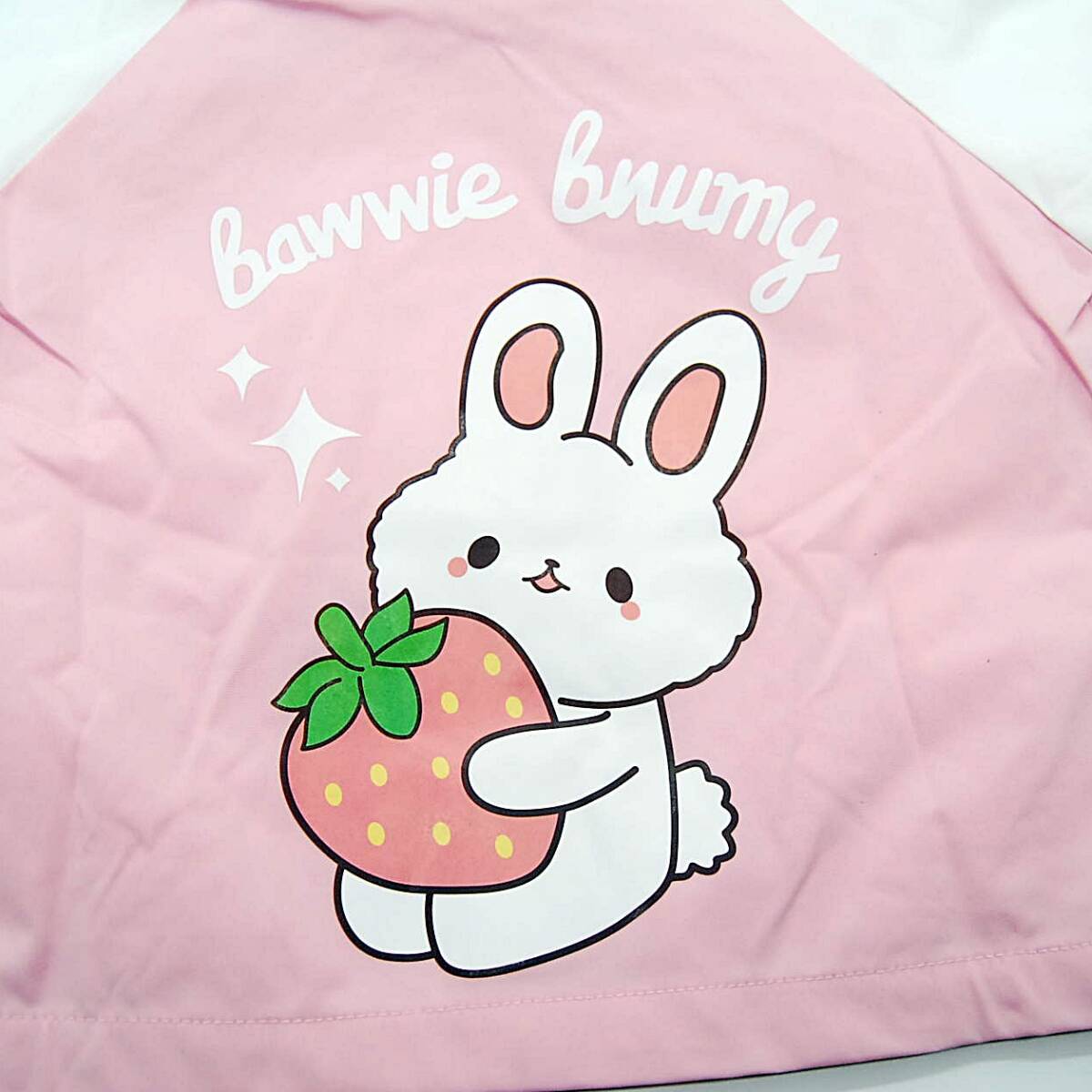 【送料無料】新品 キッズ うさちゃん パーカー ジャケット 100cm 女の子用 フード付 子供服 ウィンドブレーカー アウター ピンク うさぎ_画像9