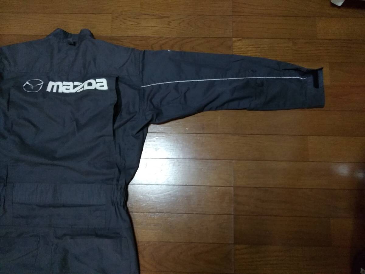 **[ Mazda ]MAZDA Mazda чёрный цвет длинный рукав Work комбинезон комбинезон M/ механизм nik комбинезон / обслуживание / рабочая одежда [ редкий товар?] **