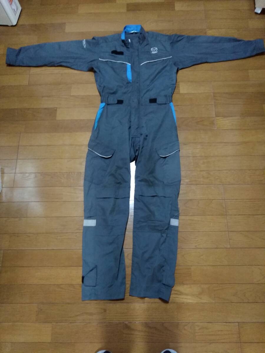 **[ Mazda ]MAZDA Mazda чёрный цвет длинный рукав Work комбинезон комбинезон M/ механизм nik комбинезон / обслуживание / рабочая одежда [ редкий товар?] **