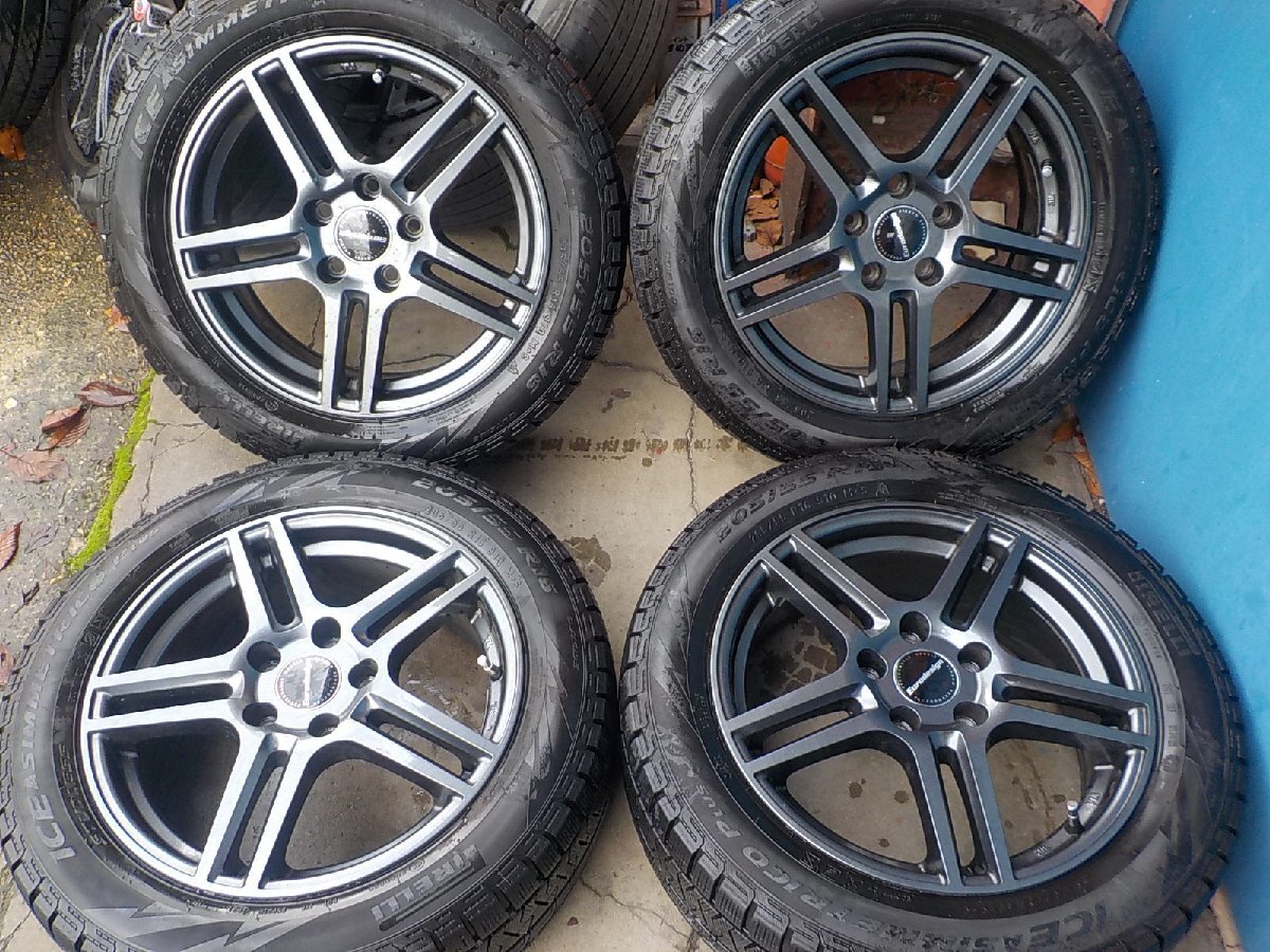 ■VW　ゴルフ7など　アイガー16インチアルミスタッドレス4本セット　6.5J＋46　112/5　205/55-16　2021年製美品■京都発_画像1