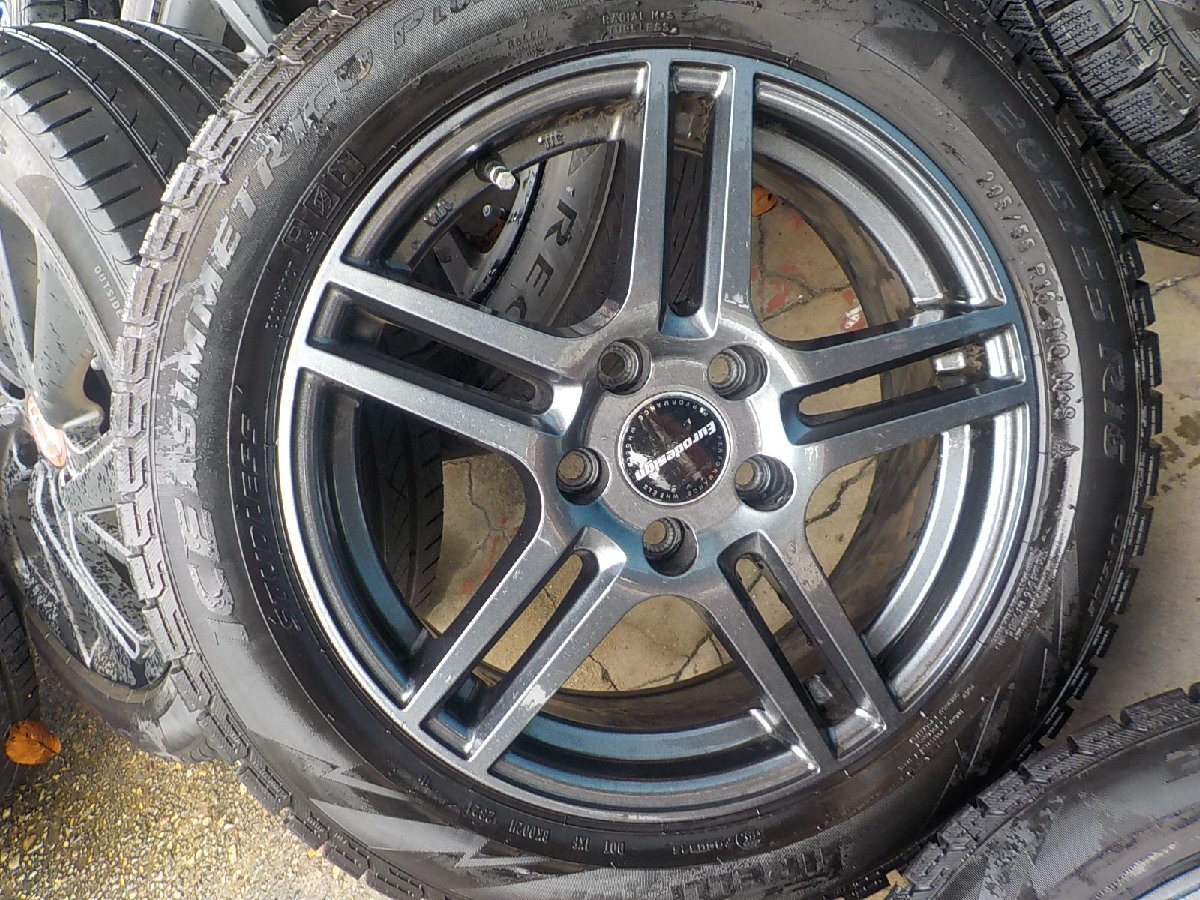 ■VW　ゴルフ7など　アイガー16インチアルミスタッドレス4本セット　6.5J＋46　112/5　205/55-16　2021年製美品■京都発_画像4