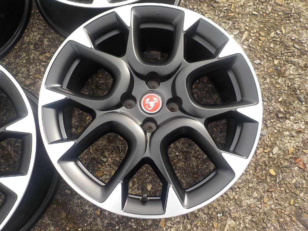 ■アバルト　595　コンペティツィオーネ純正　フィアット　500　プントなど17インチアルミ4本セット　7J＋38　98/4　58φ美品■京都発_画像2