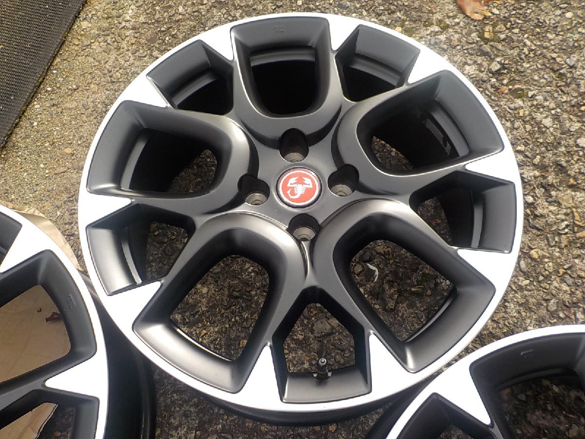 ■アバルト　595　コンペティツィオーネ純正　フィアット　500　プントなど17インチアルミ4本セット　7J＋38　98/4　58φ美品■京都発_画像5