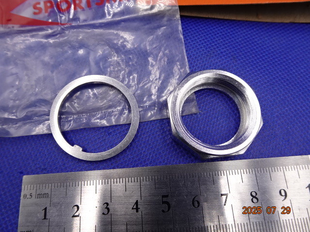 ラストです! 城東輪業(スポーツマン) ヘッド小物ロックナットとベロワッシャーセット 共にアルミ製 新品_画像3