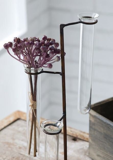 輸入雑貨 スパイラルチューブベース フラワーベース 花瓶 コベントガーデン 一輪挿し アイアン シャビーシック アンティーク モダン KW-45_画像2