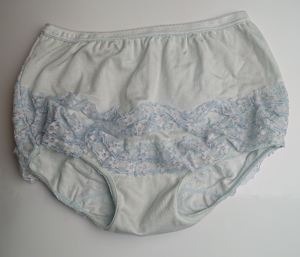 [生産終了]〈中古美品〉ダンロップ DUNLOPアンダースコート 前4&後5段フリル 薄水色 Mサイズ相当 昭和レトロコスプレ 003_画像1