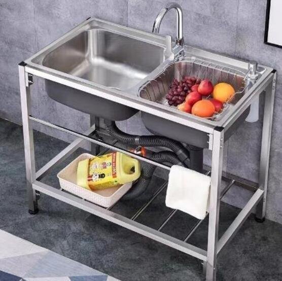 大容量 簡単に安装★ 家庭用★ キッチンツール シンク 流し台 台所 便利 手入れが簡単 多機能 2槽シンク_画像1