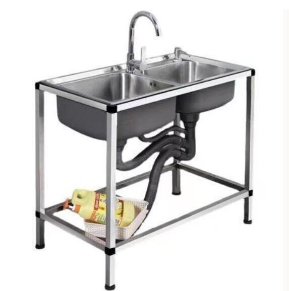 大容量 簡単に安装★ 家庭用★ キッチンツール シンク 流し台 台所 便利 手入れが簡単 多機能 2槽シンク_画像4