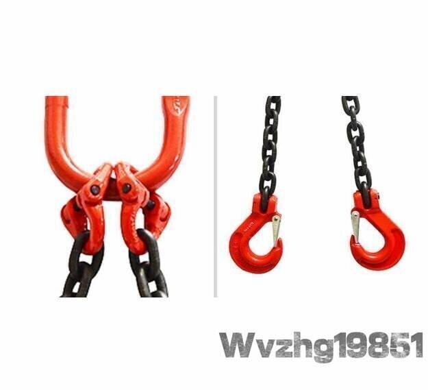 運搬作業用に チェーンスリング スリングフックタイプ G80マンガン鋼製 使用荷重3t 2本吊りセット ェーン径8mm 長さ1m_画像4