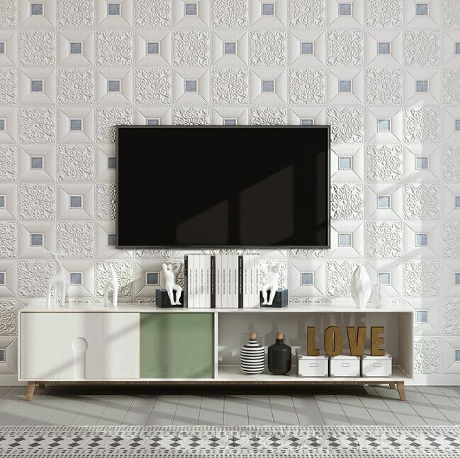 高品質☆新品、未使用★20枚 70cm×70cm 厚さ3mm 背景壁 3D立体レンガ模様壁紙 防水 汚い防止 カビ防止 エコ素材_画像3