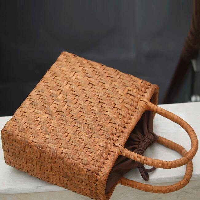 職人手作り良品 山葡萄かごバッグ 手編み山葡萄籠バッグ バスケット籐かご 高級UPハンドバック_画像3