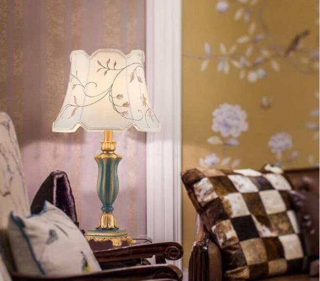  Северная Европа способ настольное освещение прикроватный ткань электрический подставка retro лампа настольный стол стол освещение .. настольная лампа 