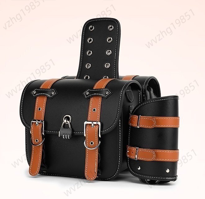  новый товар боковая сумка левый правый 2 шт. комплект для мотоцикла подседельная сумка PU юг столица таблеток имеется водонепроницаемый ключ кейс бардачок touring ( Brown )