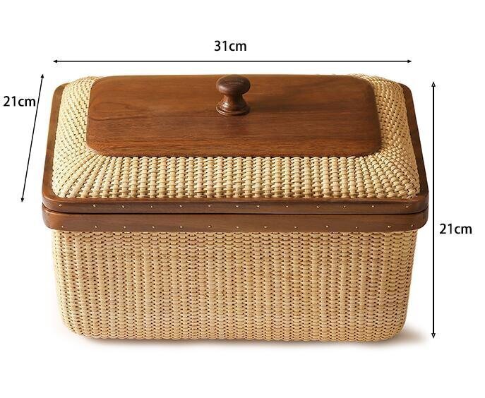 美品★綺麗★大容量 藤編 収納 茶箱 収納ボックス 収納箱　小物入れ_画像3
