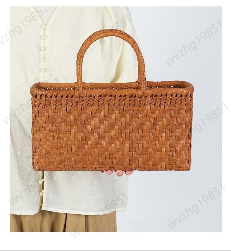 新入荷★高品質★職人の手作り美品新品 職人手編みみ 山葡萄カゴ バッグ_画像3