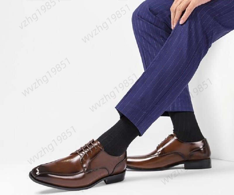  ограничение распродажа # натуральная кожа обувь мужской джентльмен обувь ручная работа бизнес shu-z телячья кожа прекрасное качество Англия способ кожа обувь формальный ходить на работу Brown 26.5cm