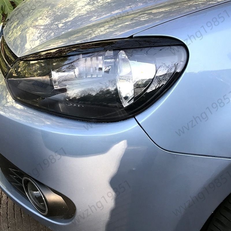 フォルクスワーゲン ゴルフ6 (Golf 6) 前大灯用 ライトブロー（ライトアイブロウ）カスタムデカール - ABS製 亮黒仕上げ_画像5