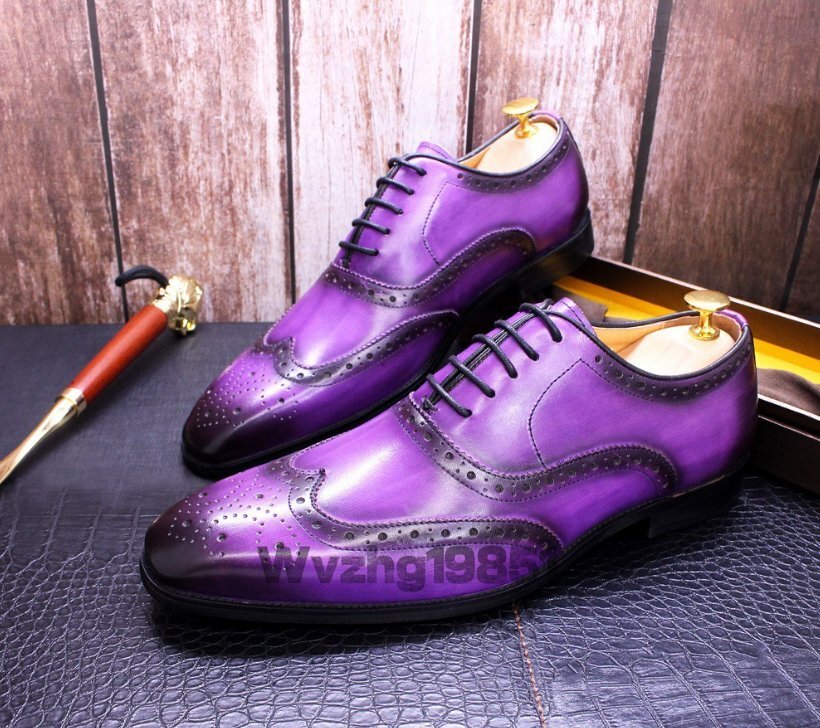 英国風ブロック本革男性靴手作り男性オックスフォード靴ビジネスカジュアル靴男性_画像3