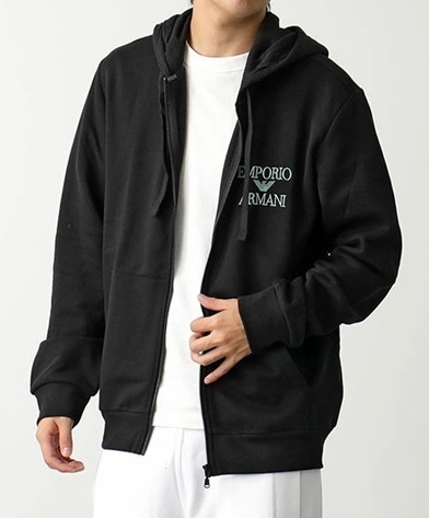 《エンポリオアルマーニ》新品 裏起毛 スウェット ジップアップパーカー＋パンツ 上下セット セットアップ インポートM(日本M〜L) S2714_画像2