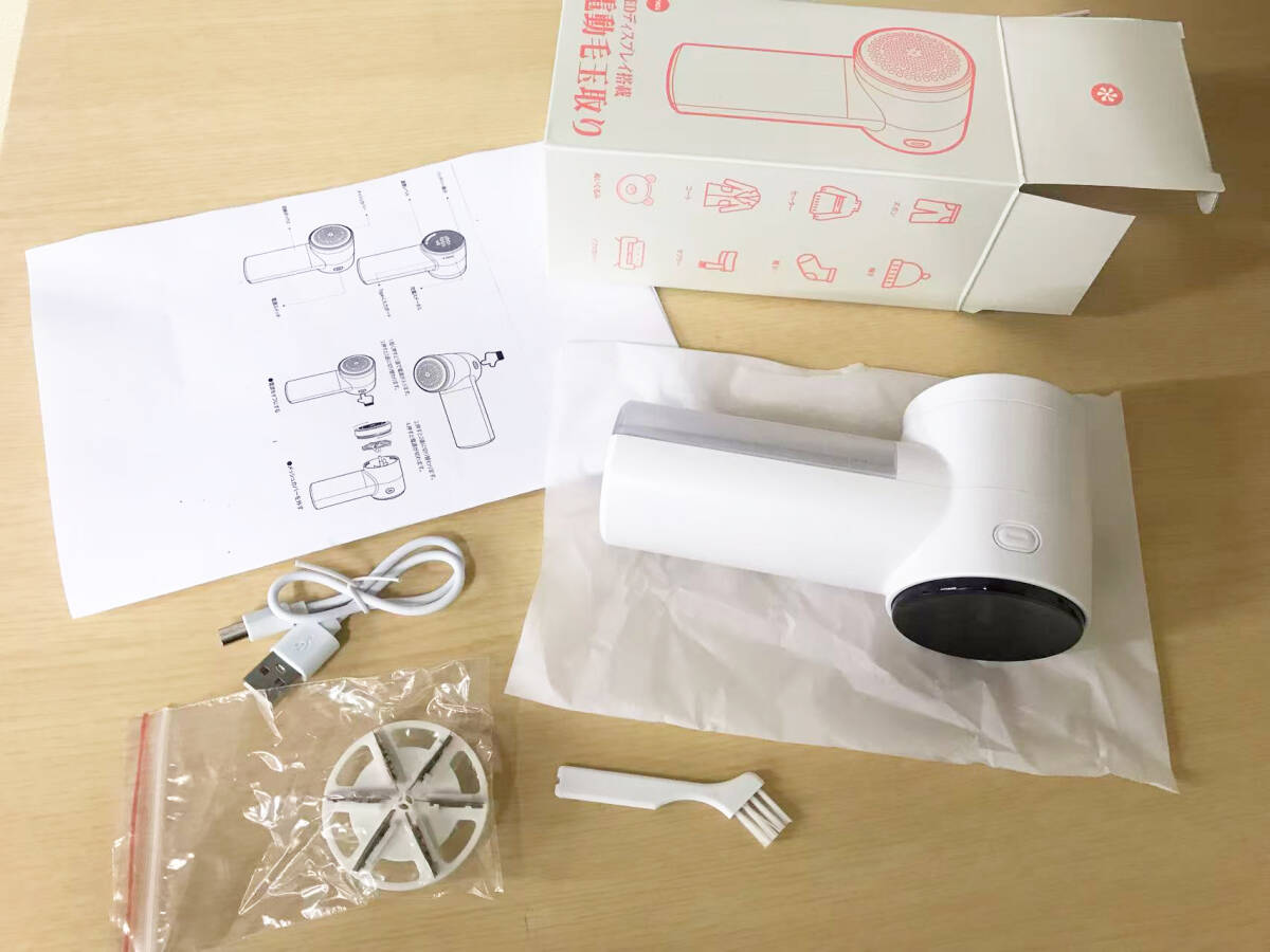 毛玉取り 電動 大型6枚刃 けだまとり 毛玉クリーナー 液晶ディスプレイ付き_画像9