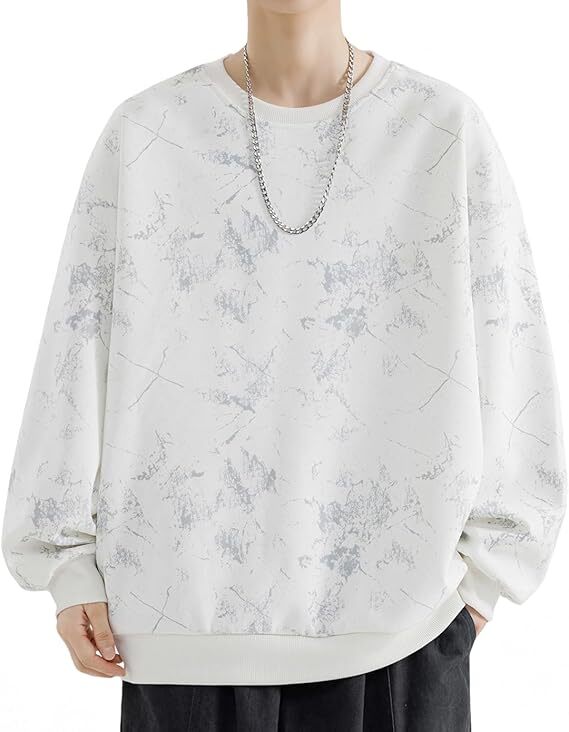 トレーナー メンズ 秋 長袖 カジュアル クルーネック L_画像1