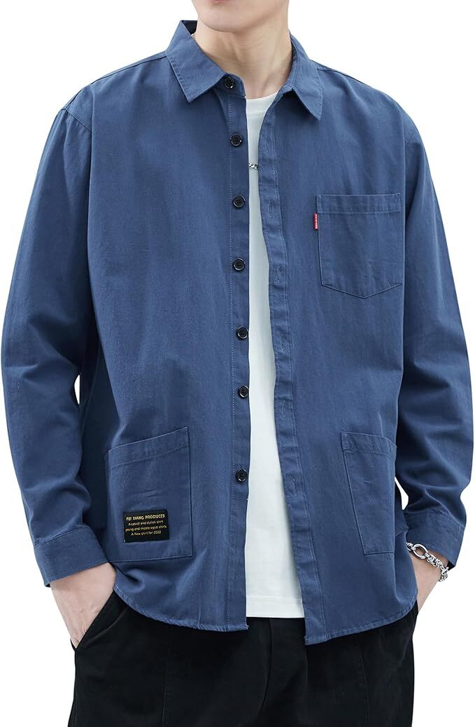 長袖シャツ メンズ ワークシャツ カジュアル XL_画像1