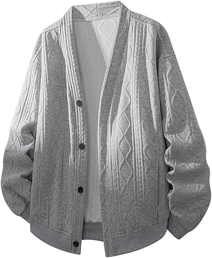 カーディガン メンズ 秋 無地 ⅴネック カジュアル L_画像1